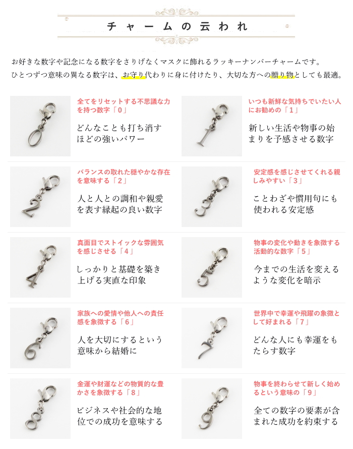 純チタンマスクチャーム ラッキーナンバー｜leger レジエ MA264