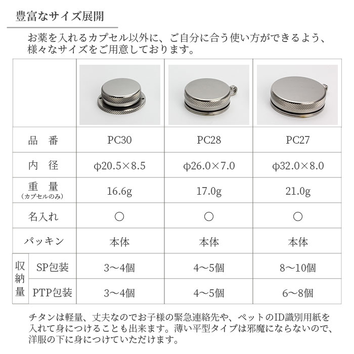 純チタン製ピルケース・ニトロ収納について