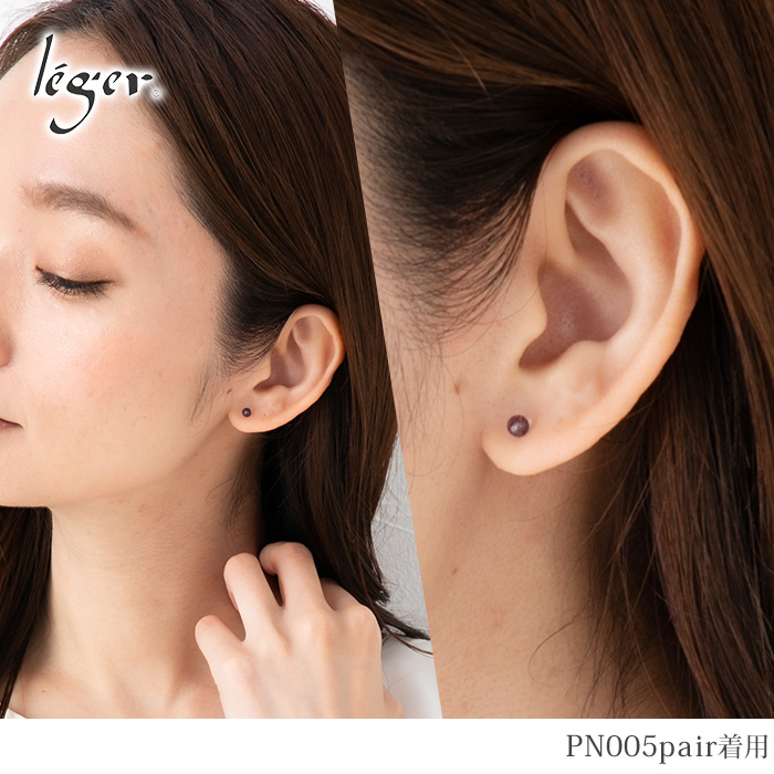 純チタン ピアス ピンクアメジスト ポスト ラウンドカット 4mm