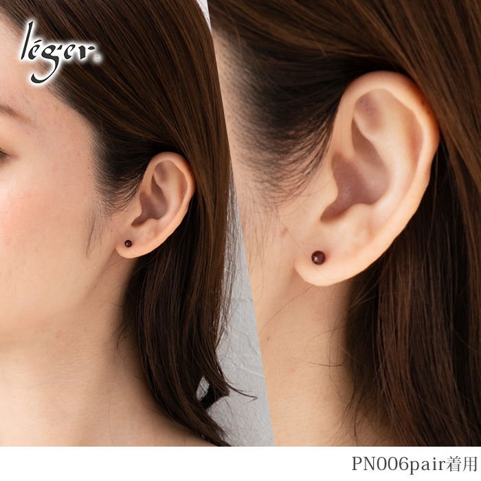 純チタン ピアス ガーネット ポスト ラウンドカット 4mm 両耳