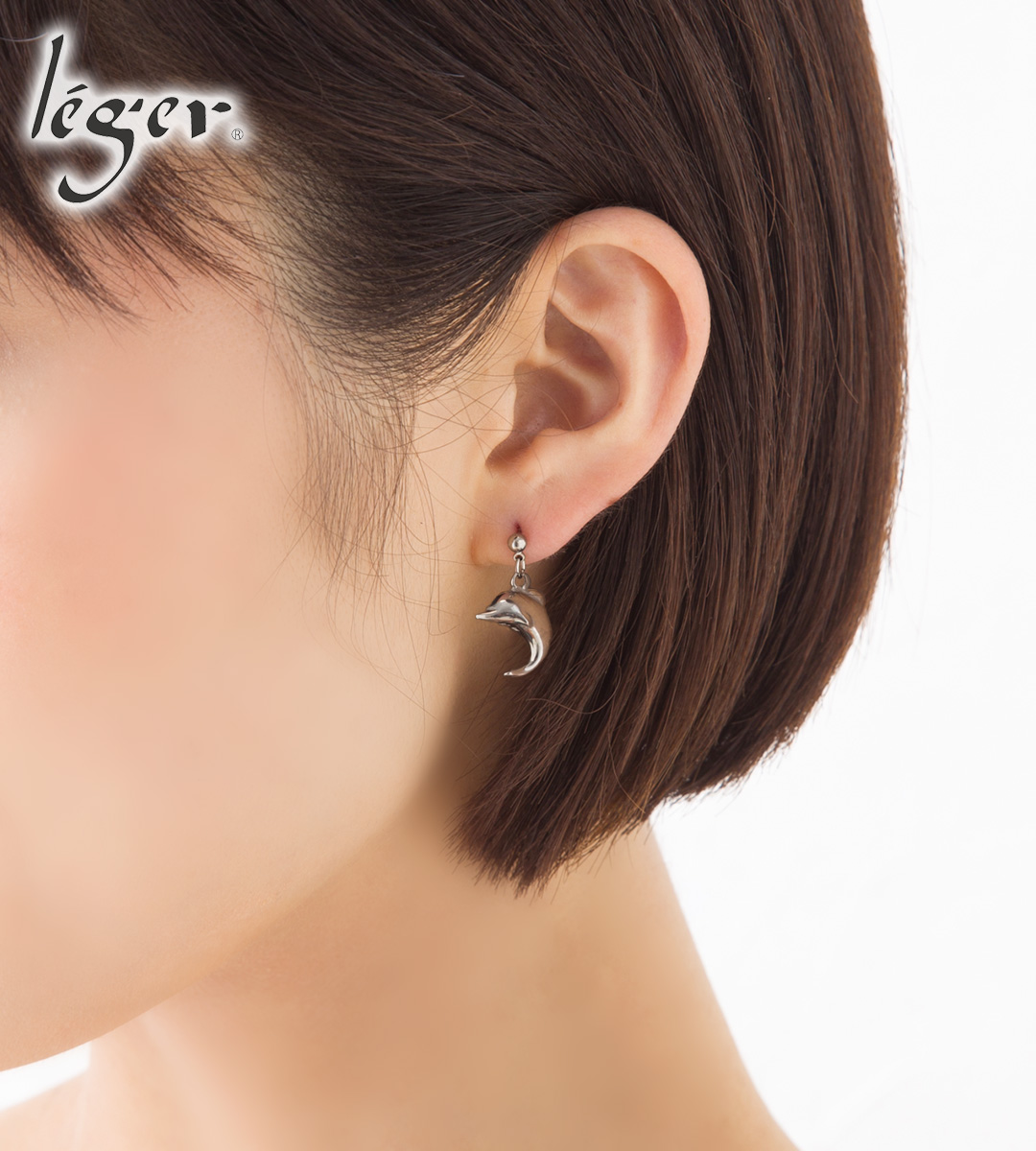 チタンピアス9点+シルバーポストピアス1点 純チタンピアス(ポスト) イルカ｜leger レジエ PP25pair