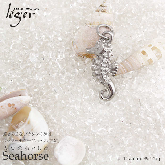 チタンペンダントトップ シーホース(タツノオトシゴ)｜leger